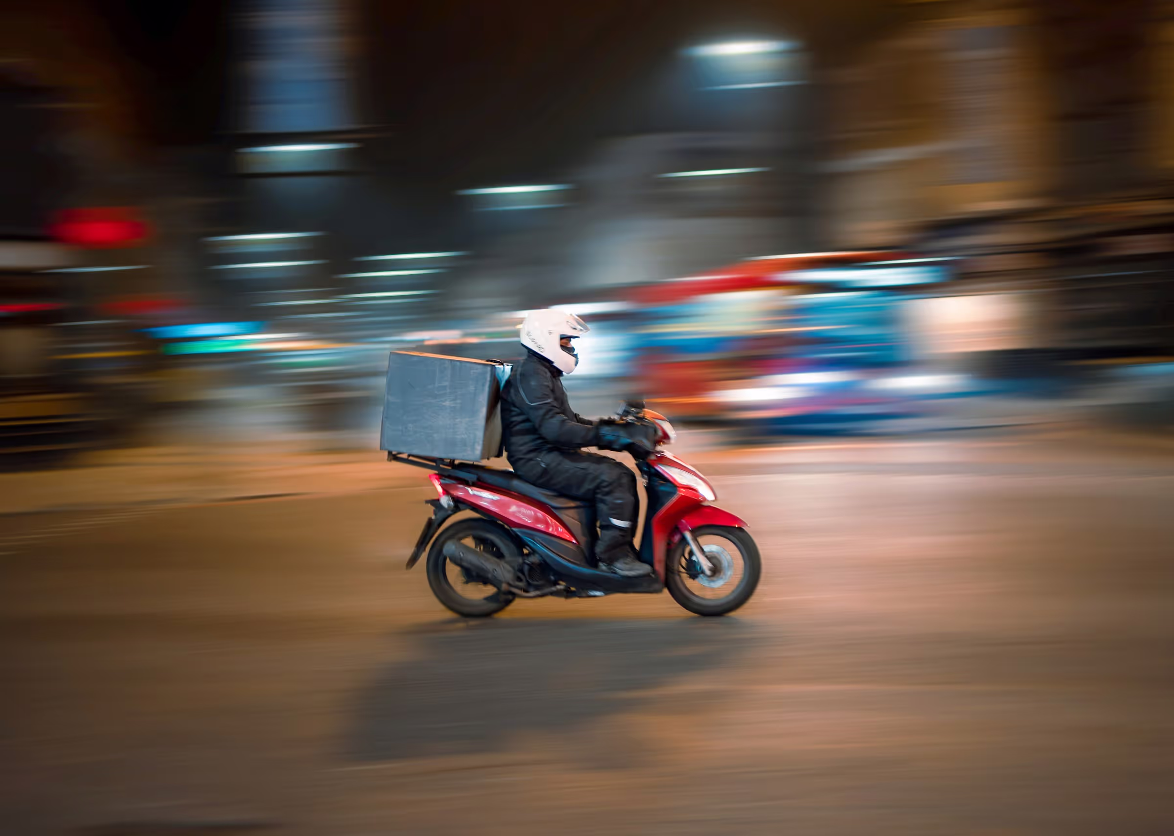 Food delivery courier scooter