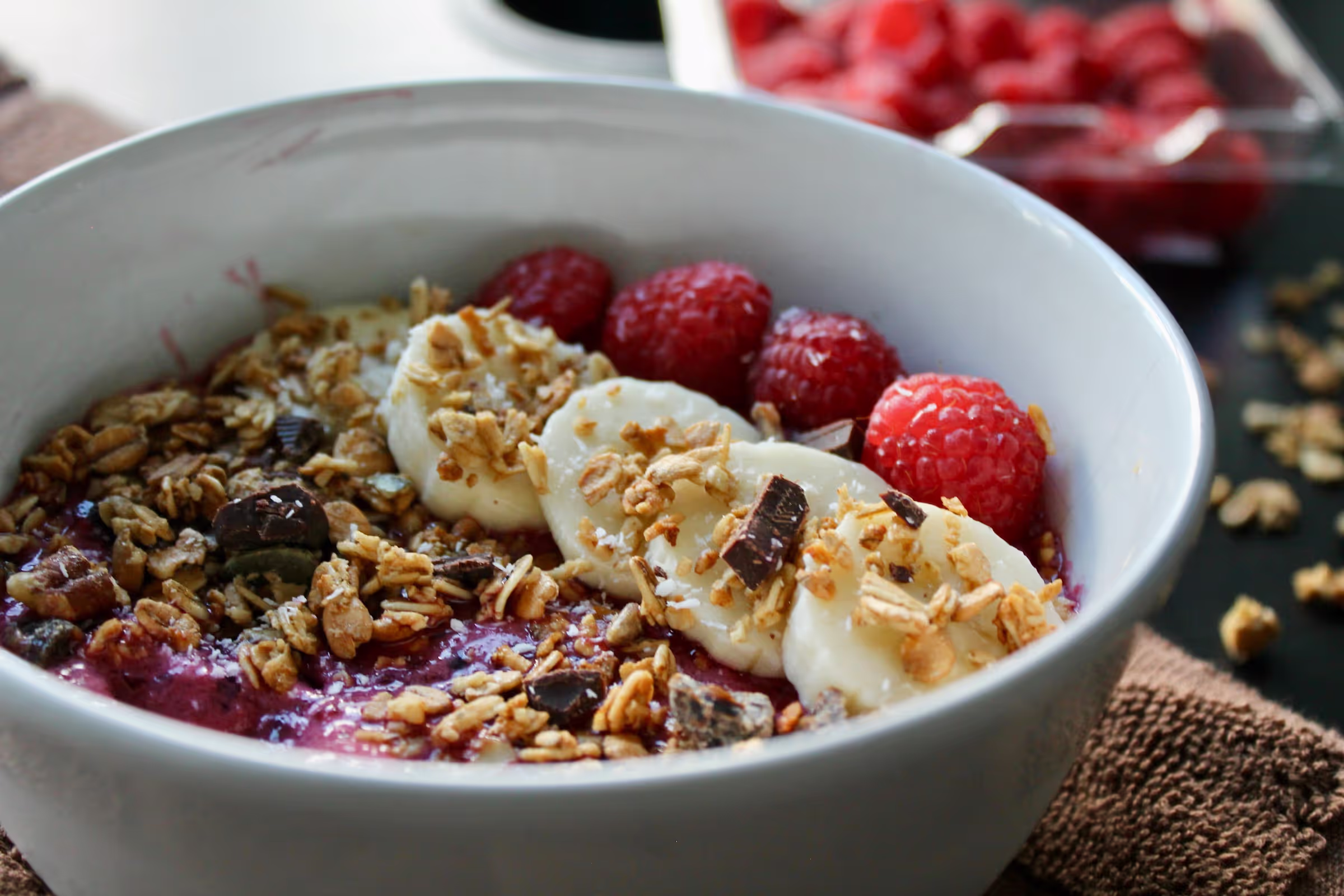Healthy breakfast smoothie bowl